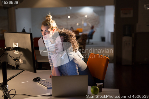 Image of young designers in the night office
