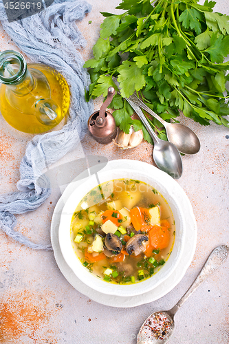 Image of soup with mushhrooms