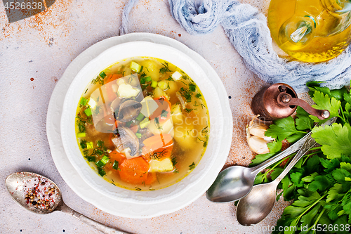 Image of soup with mushhrooms