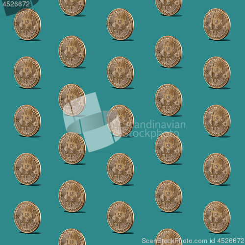 Image of Pattern seamless of gold coins of bitcoins