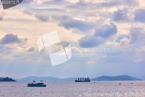 Image of ships passing through Istanbul sea.