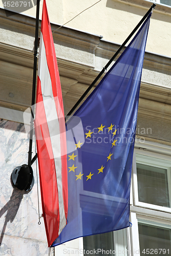 Image of EU Austria Flags