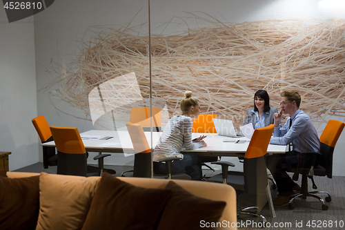 Image of Business Team At A Meeting at modern office building