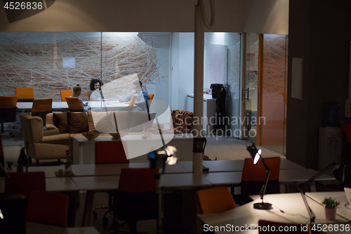 Image of Business Team At A Meeting at modern office building