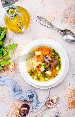 Image of soup with mushhrooms