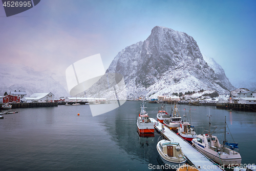 Image of Hamnoy fishing village on Lofoten Islands, Norway 