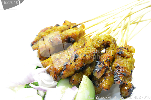 Image of Chicken satay. Traditional Malay food
