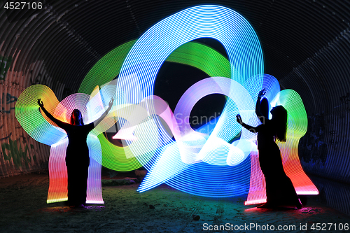 Image of Light Painting With Color and Tube Lighting