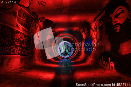 Image of Light Painting With Color and Tube Lighting