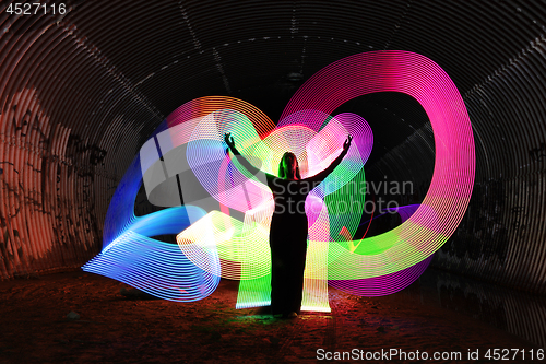 Image of Light Painting With Color and Tube Lighting