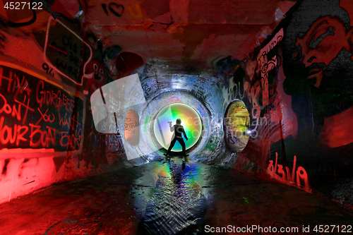 Image of Light Painting With Color and Tube Lighting