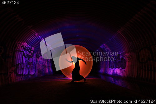 Image of Light Painting With Color and Tube Lighting