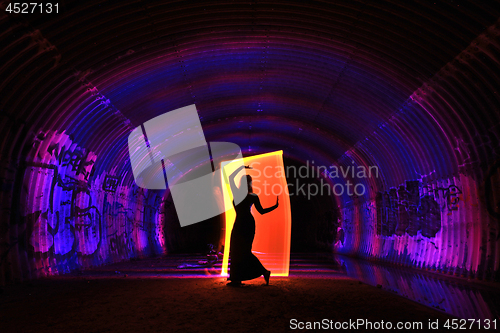 Image of Light Painting With Color and Tube Lighting