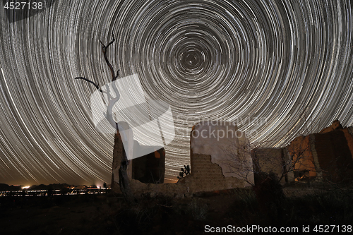 Image of Star Trail Image at Night Long Exposure