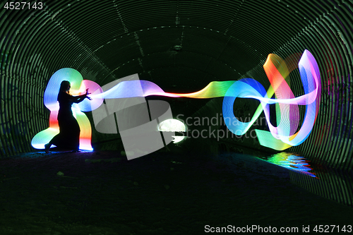 Image of Light Painting With Color and Tube Lighting