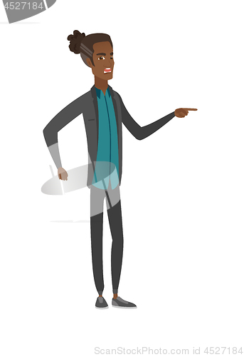 Image of African-american furious businessman screaming.