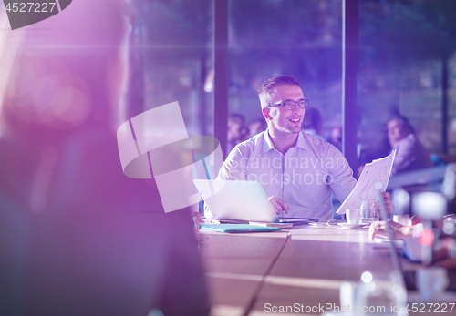 Image of young business team on meeting at office