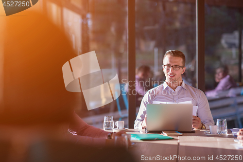 Image of young business team on meeting at office