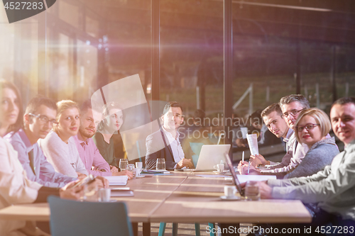 Image of young business team on meeting at office