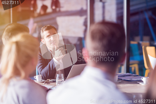 Image of young business team on meeting at office