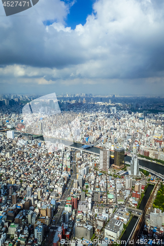 Image of Tokyo city skyline aerial view, Japan