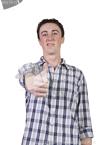Image of Casual Businessman Giving the Thumbs Up