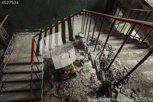 Image of Abandoned staircase angle shot