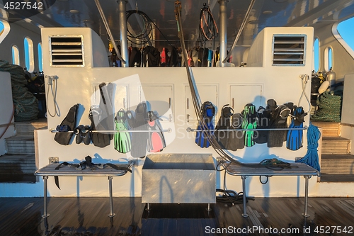 Image of Diving fins on the boat