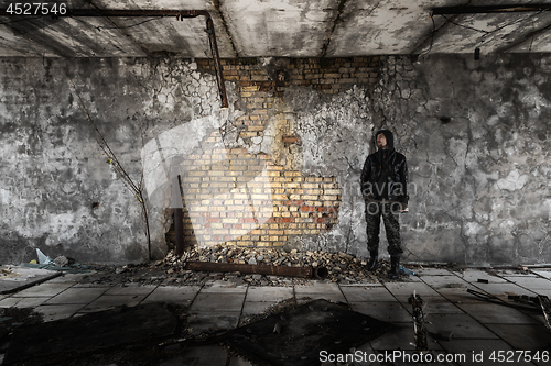 Image of Abandoned damaged building wall