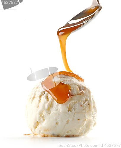 Image of ice cream with caramel sauce