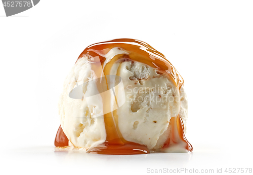 Image of ice cream with caramel sauce