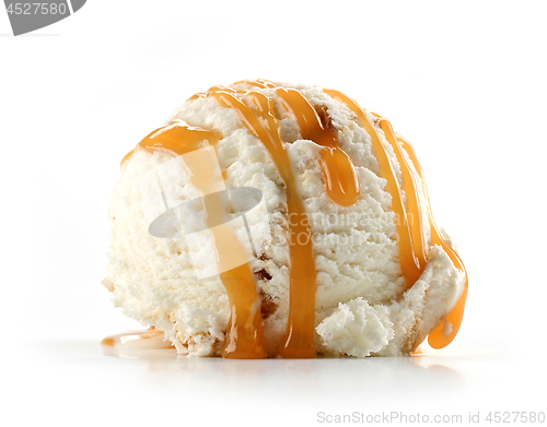 Image of ice cream with caramel sauce