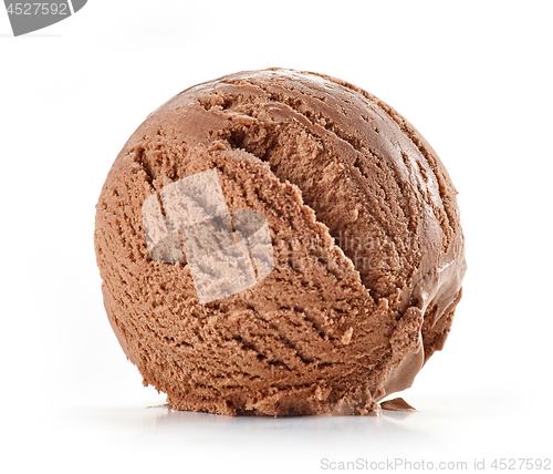 Image of chocolate ice cream on white background