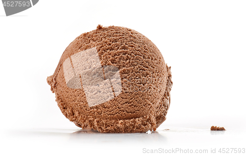 Image of chocolate ice cream on white background
