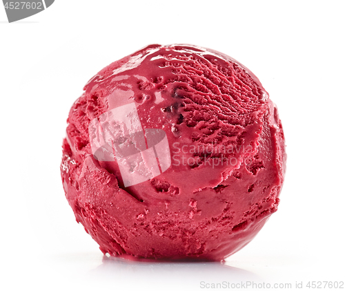 Image of cherry ice cream on white background