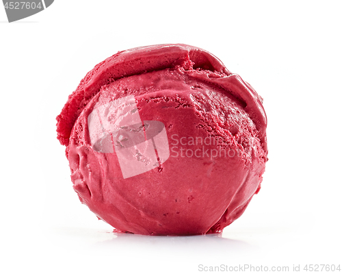 Image of cherry ice cream on white background