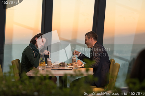 Image of Couple on a romantic dinner at the restaurant