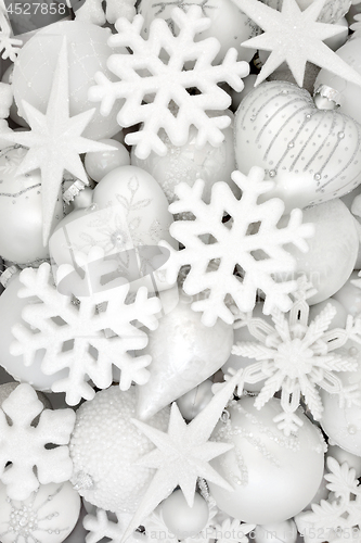 Image of Christmas Snowflake Decorations and Baubles 