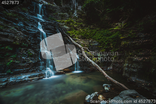 Image of Waterfall  and swimming hole in mountain wilderness