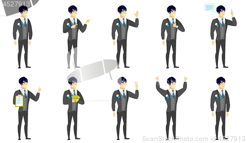 Image of Vector set of illustrations with groom character.