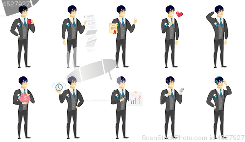 Image of Vector set of illustrations with groom character.