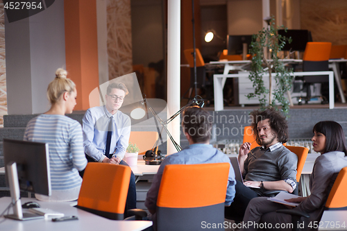 Image of Young Business Team At A Meeting at modern office building