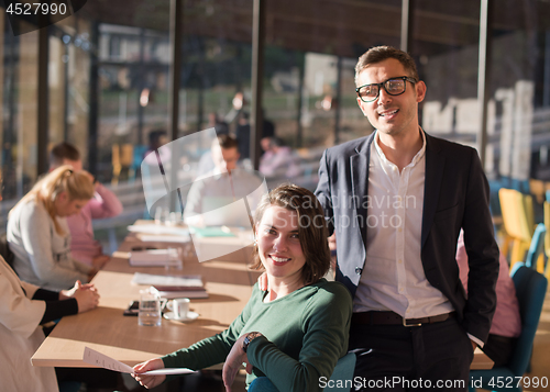 Image of Business Team At A Meeting at modern office building