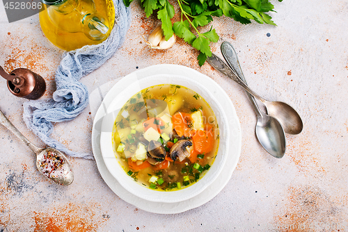 Image of soup with mushhrooms