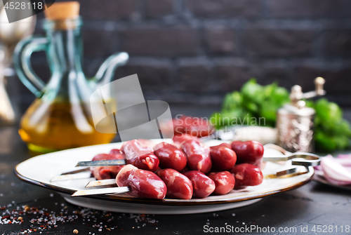 Image of raw chicken hearts