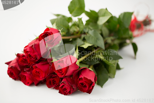 Image of close up of red roses bunch