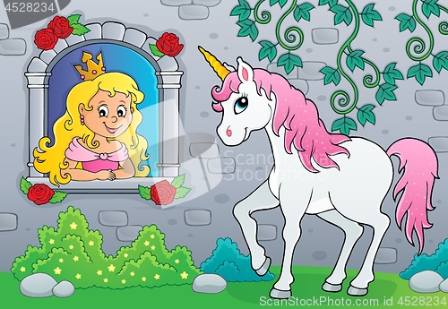 Image of Princess in window and unicorn theme 2
