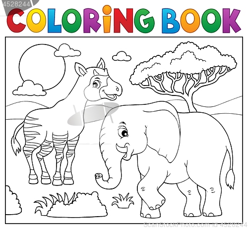 Image of Coloring book African nature topic 7