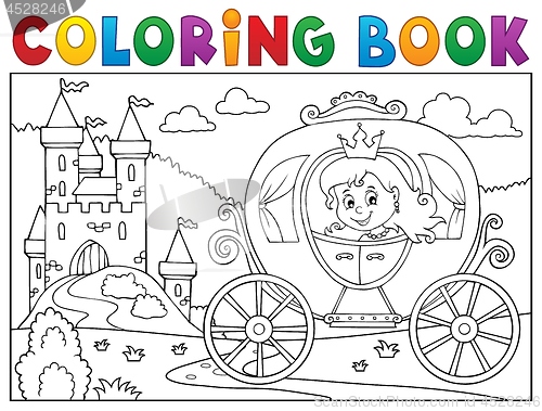 Image of Coloring book princess carriage theme 2