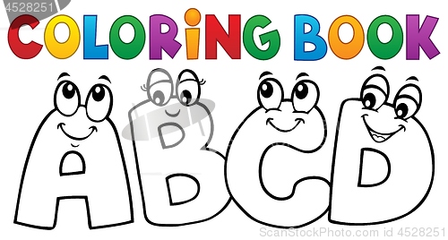 Image of Coloring book cartoon ABCD letters 1